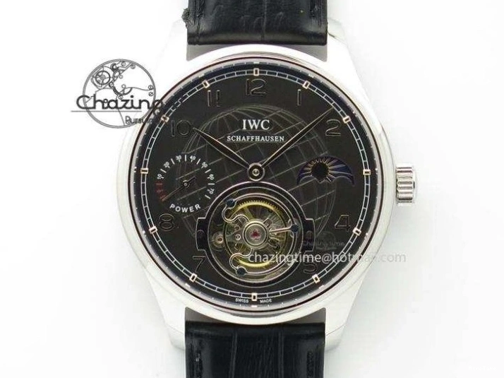 MIROTIME 0127 Lightweight Portuguese Tourbillon IW504602 SS ZF Best Edition Gray Dial on Brown Leather Strap 7177